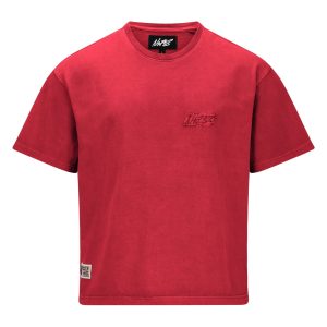 NOFS Wine Red T-Shirt mit tonalem Chest Embroidery