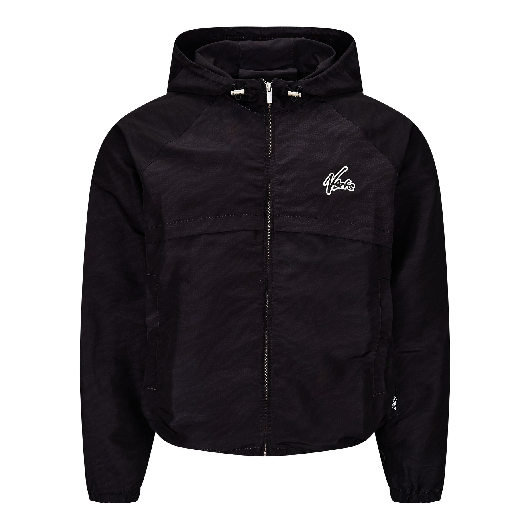 NOFS Black Windbreaker mit Wave Pattern Print NOFS Black Windbreaker mit Wave Pattern Print