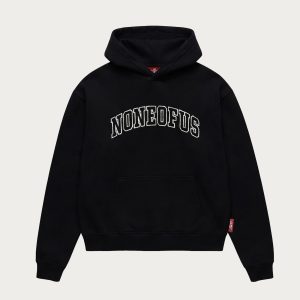 NOFS Black Stitch Hoodie mit NONEOFUS Print