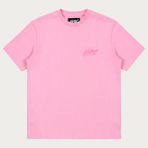 NOFS Hot Pink Basic Tee mit pinkfarbenem Tonal-Stick auf der Brust