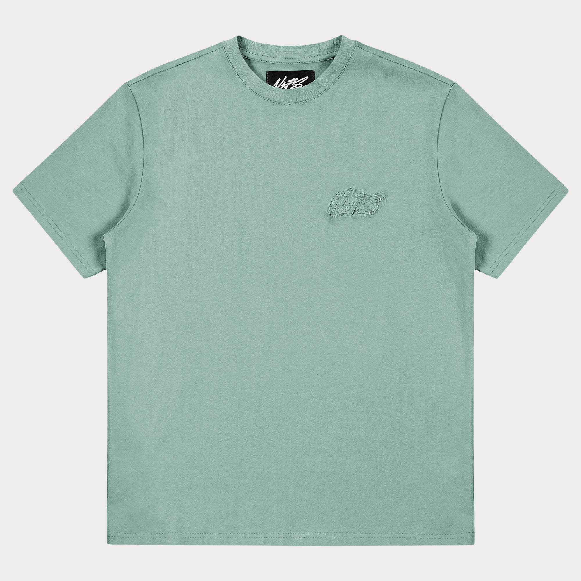 NOFS Mint Basic T-Shirt mit tonaler Bruststickerei NOFS Mint Basic T-Shirt mit tonaler Bruststickerei