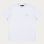 NOFS White Basic T-Shirt mit tonaler Script Stickerei