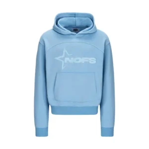 NOFS Baby Blue Hoodie mit Tone in Tone Star Print