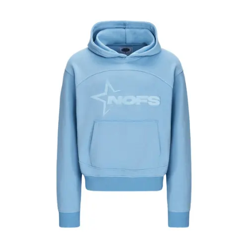 NOFS Baby Blue Hoodie mit Tone in Tone Star Print