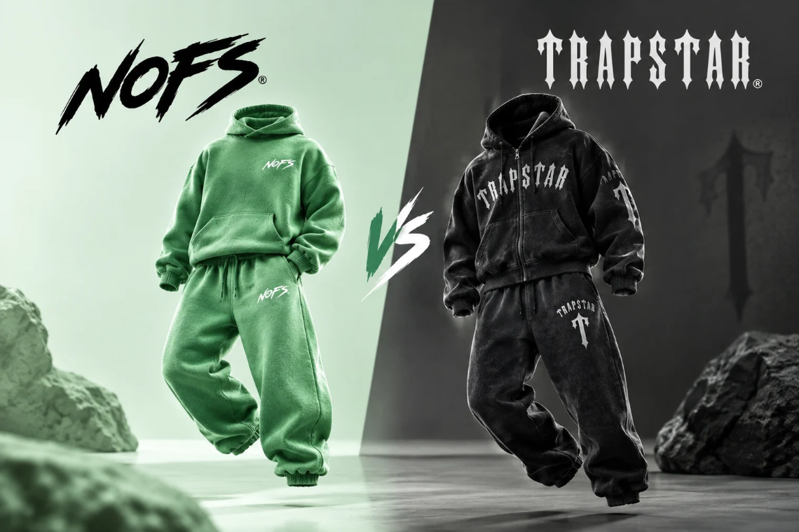 NOFS Blue Black Tracksuit Trapstar Signature Set als NOFS x Trapstar Kollaboration