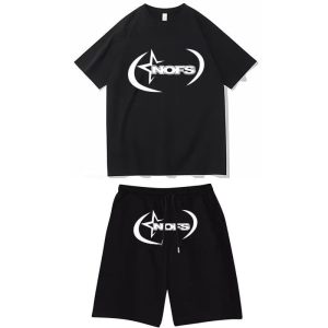 NOFS Black Shorts Set mit Star Logo Print
