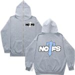 NOFS X Trapstar Zip Up Grey Hoodie mit Blue Print