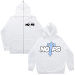 NOFS X Trapstar Zip Up White Hoodie mit Sky Blue Print