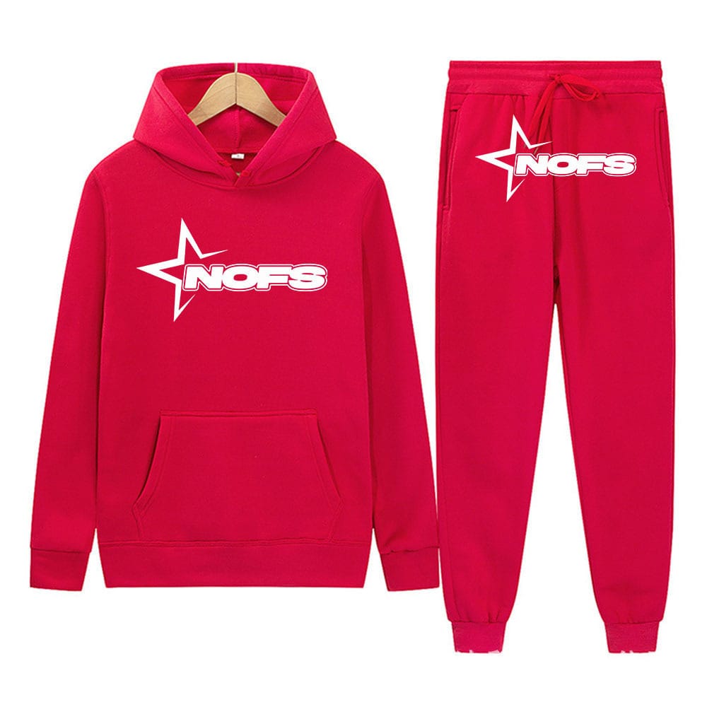 NOFS Dark Red Tracksuit mit weißem Star Logo