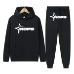NOFS Black Tracksuit mit Star Logo Print