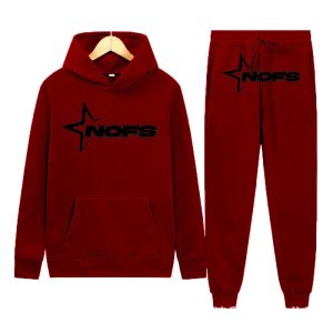 NOFS Burgundy Tracksuit mit Star Logo Print