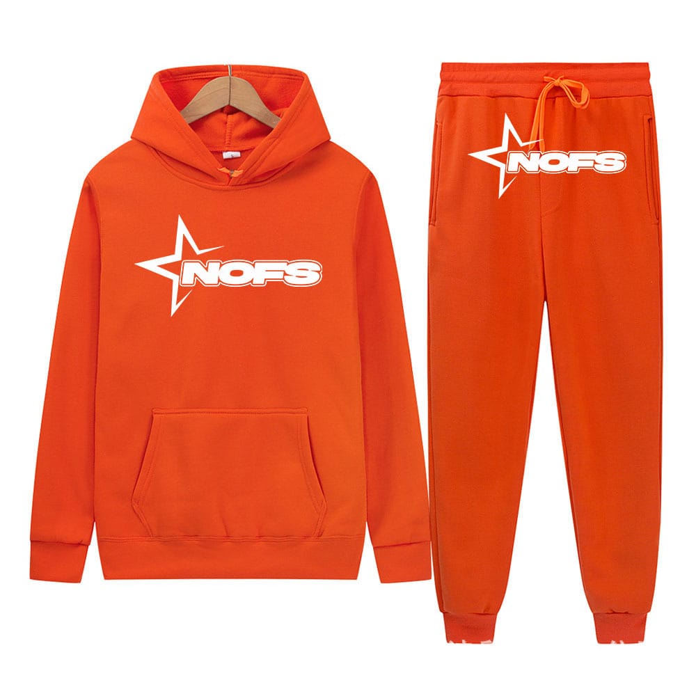 NOFS Orange Tracksuit mit weißem Star Logo