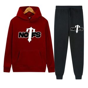 NOFS Red Black Tracksuit mit Signature Print Set