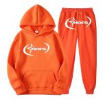 NOFS Orange Tracksuit mit weißem Star Logo Hoodie und Jogger Set