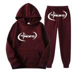 NOFS Burgundy Tracksuit mit weißem Star Logo Hoodie und Jogger Set