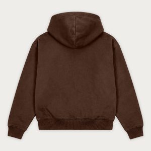 NOFS Brauner Zip-Hoodie Patch Logo
