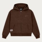 NOFS Brown Zip Hoodie mit 3D Puff Logo