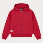 NOFS Red Zip Hoodie in sattem Rot mit Reißverschluss