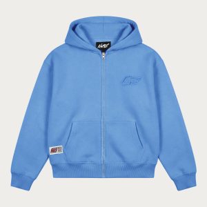 NOFS Sky Blue Zip Hoodie mit 3D Puff Logo