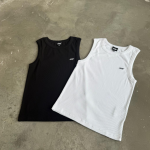 NOFS White Tank Top gerippt mit Bruststickerei